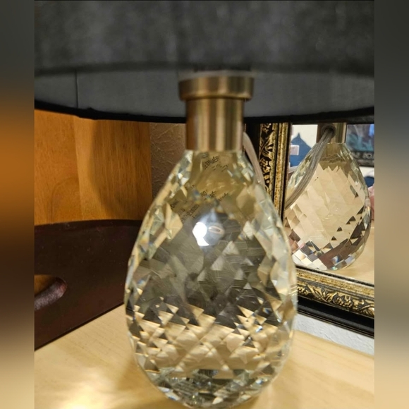 Rachel Zoe Crystal Base Mini Light Fixture Black Shade 8" Tall crystal: 4.5" - Picture 4 of 5